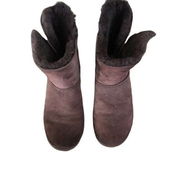 Cozie Steps Chocolate Brown Sheepskin Short Boots 8 - Picture 3 of 9